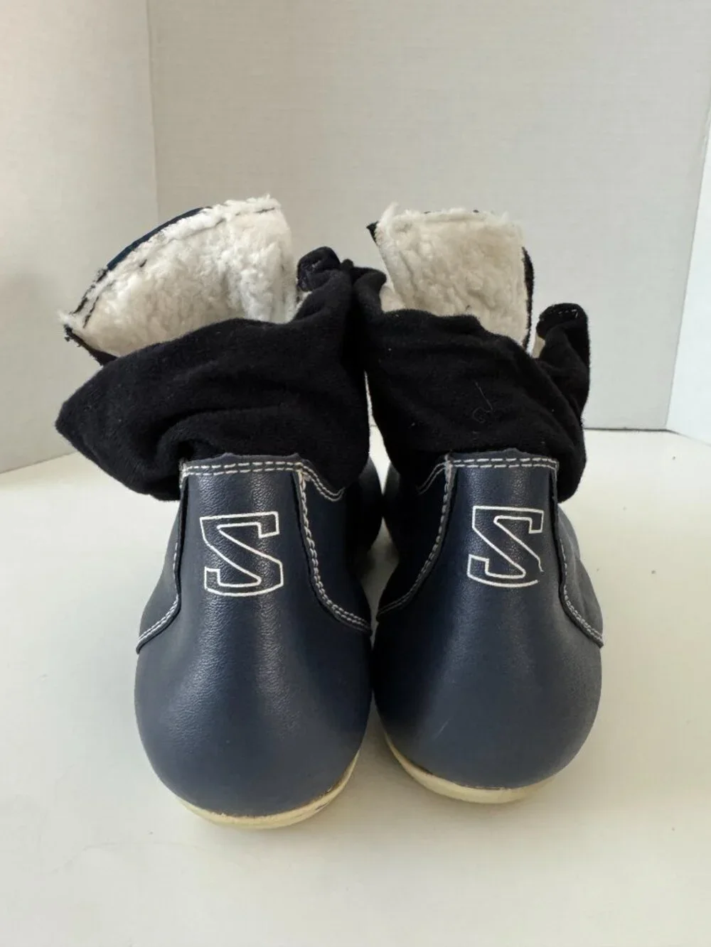 Salomon Vintage SR301 Blue Leather Nordic Cross Country Ski Boot EU46 Duckbill T